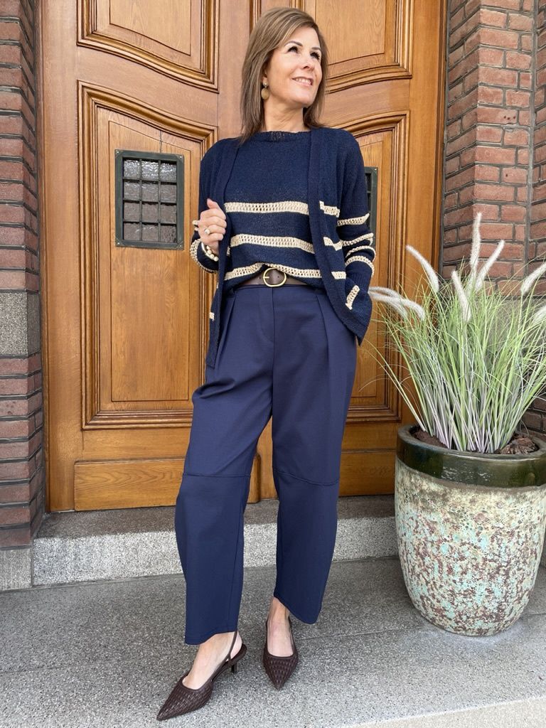 BALLON BROEK DONKERBLAUW - met riem