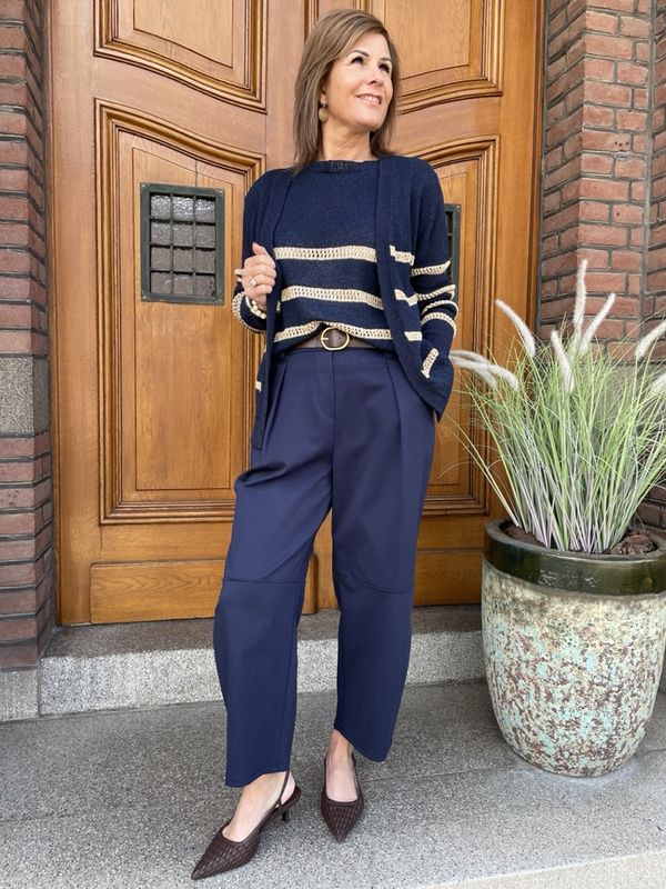 BALLON BROEK DONKERBLAUW - met riem