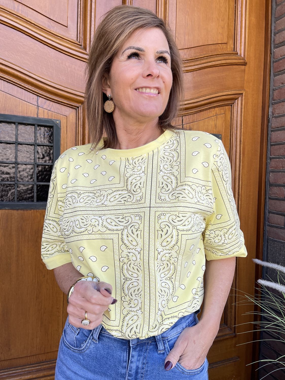 TSHIRT Bandana Print Geel