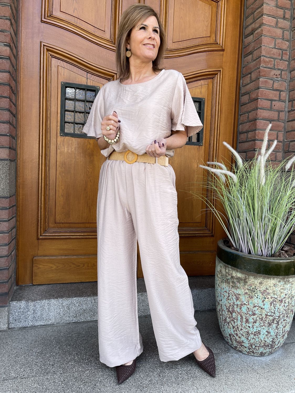 Broek ESMEE - Licht Taupe - Viscose