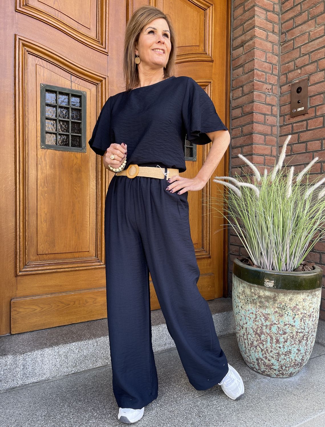 Broek ESMEE - Donkerblauw - Viscose