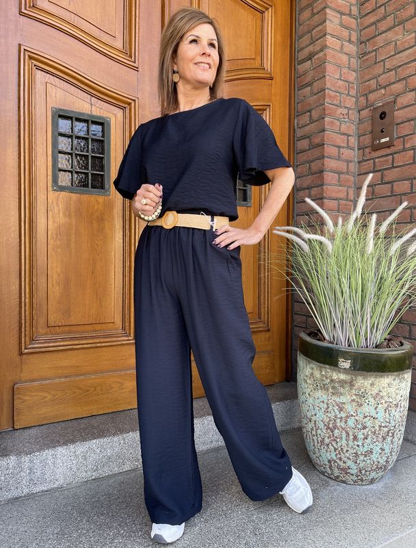 Broek ESMEE - Donkerblauw - Viscose
