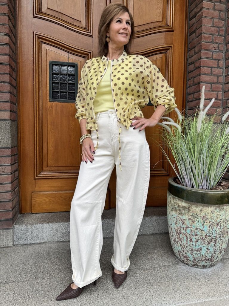 BALLON JEANS - Licht Beige - Barrel