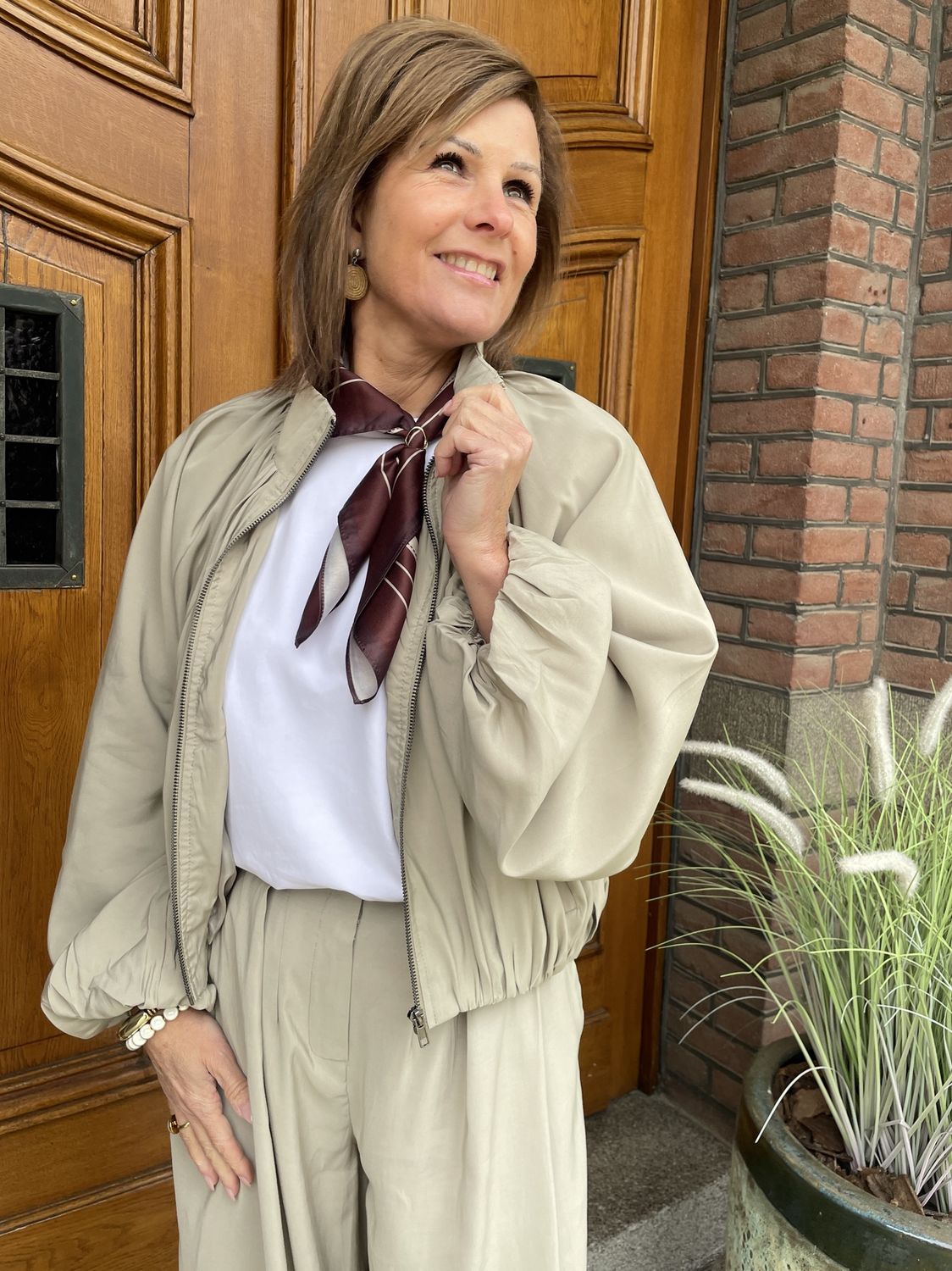 BOMBER - TAUPE - Viscose Mix