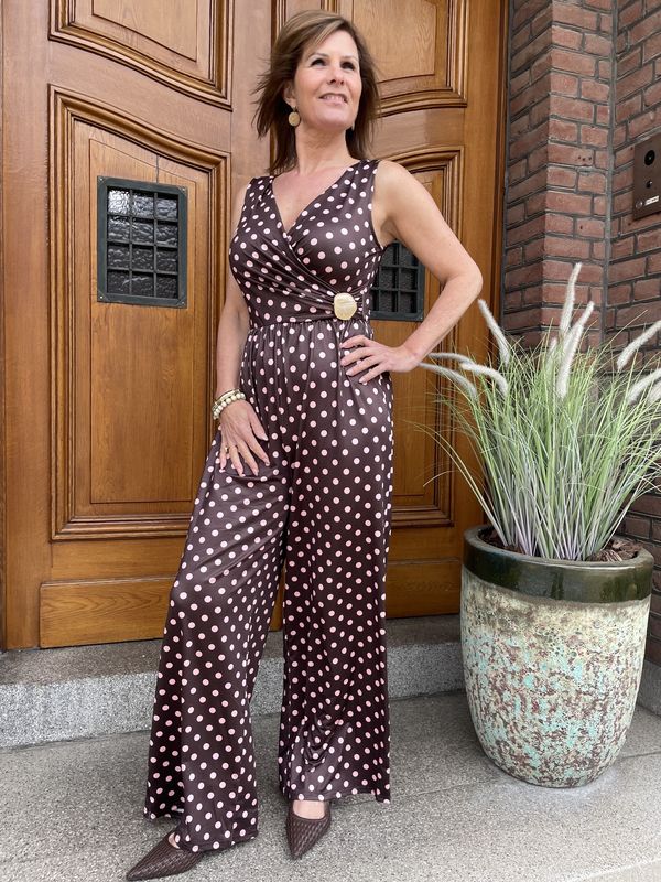 TRAVELLERSTOF JUMPSUIT - CHOCO POLKADOT