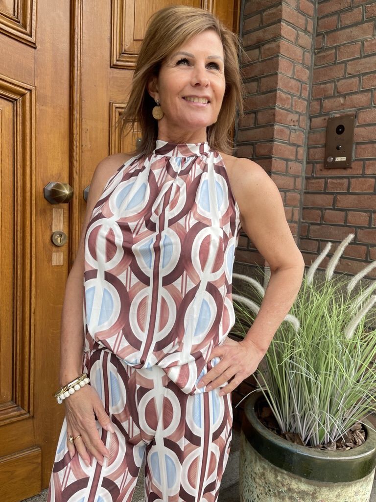 TRAVELLERSTOF TOP - Choco Print - Quincy
