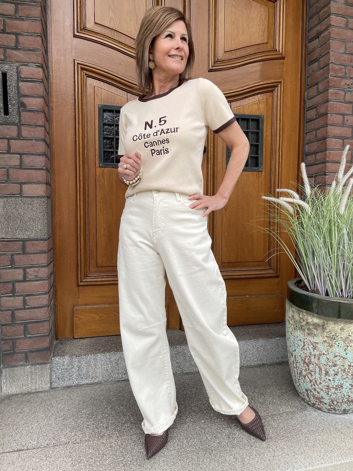 BALLON JEANS - Licht Beige - Barrel -