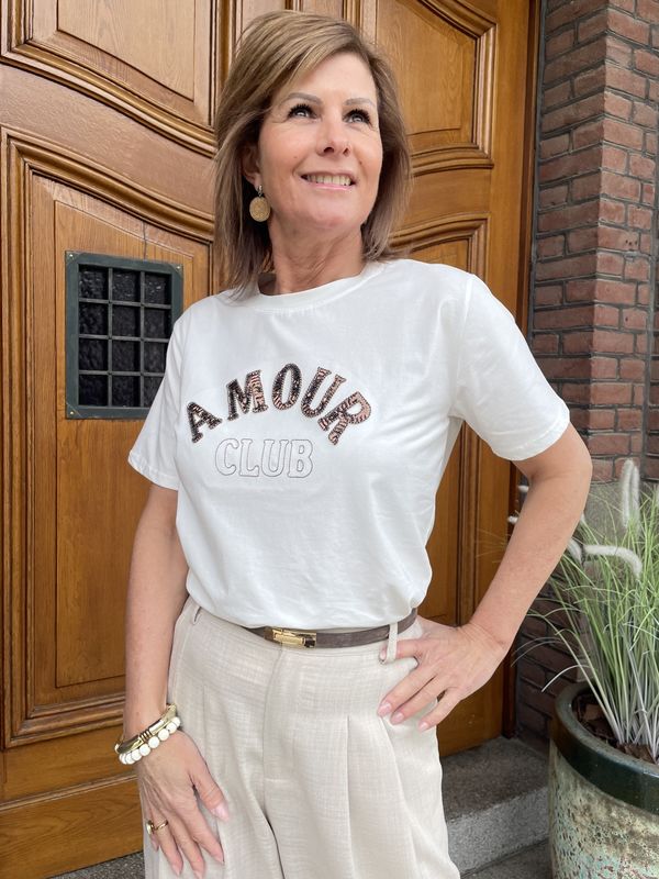 AMOUR SHIRT - Wit met Letters