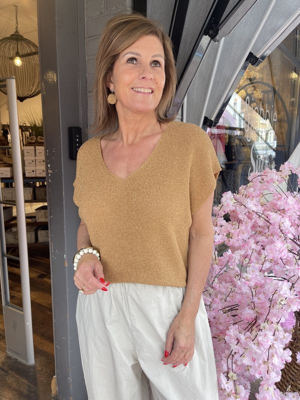 Glitter Top Bella - Camel