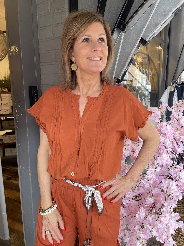 Blouse Eva Roest met Korte Mouw
