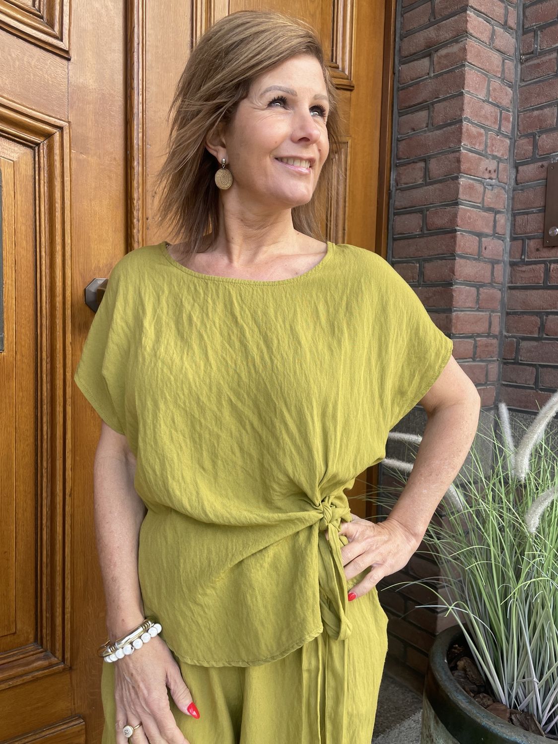 Uni Knot Top  - Lime