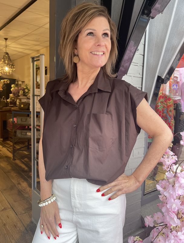 Ballon Blouse Ellie - Choco