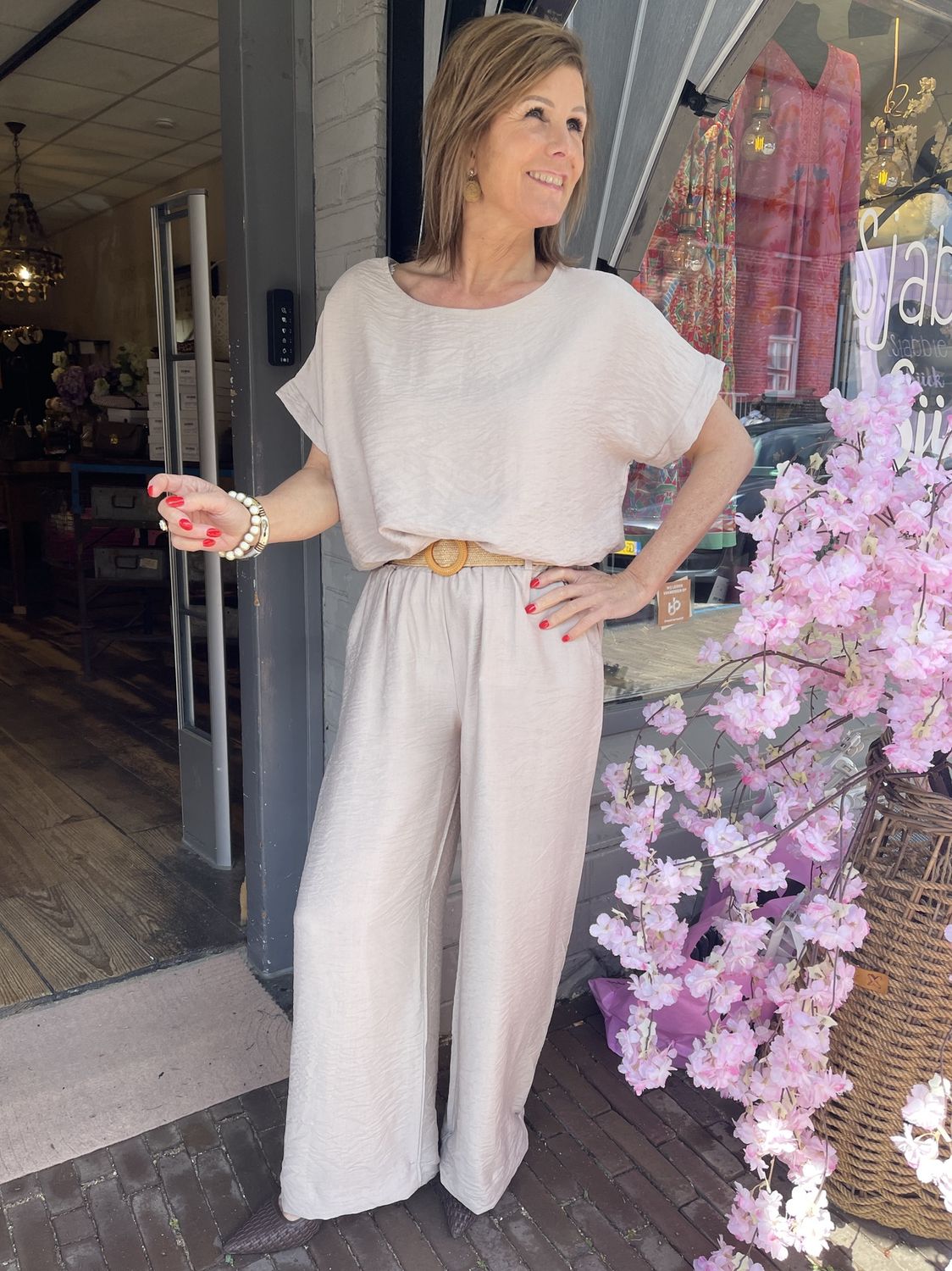 Broek ESMEE - Licht Taupe - Viscose