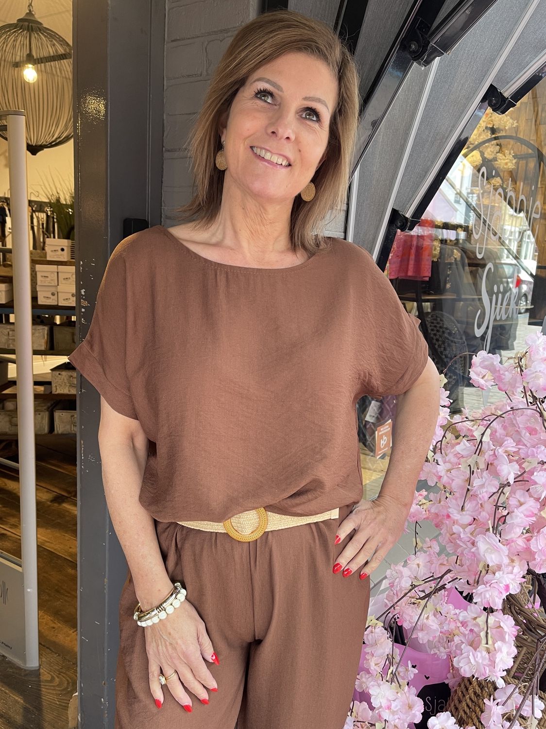 T-shirt ESMEE - Brique - Viscose