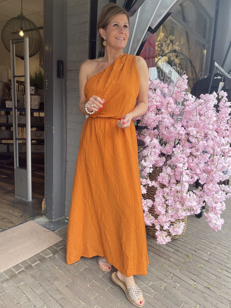 Offshoulder Jurk Soleil - Brique