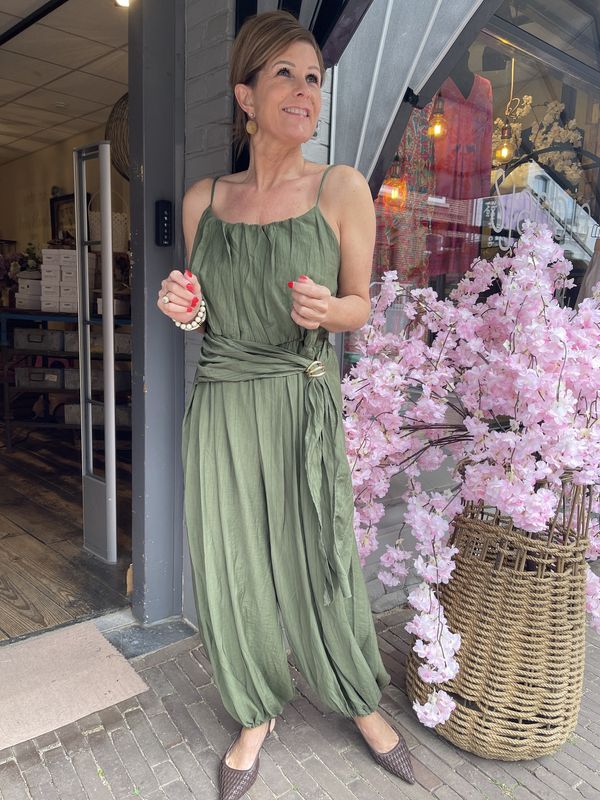 Jumpsuit met Ballon Broek - Groen