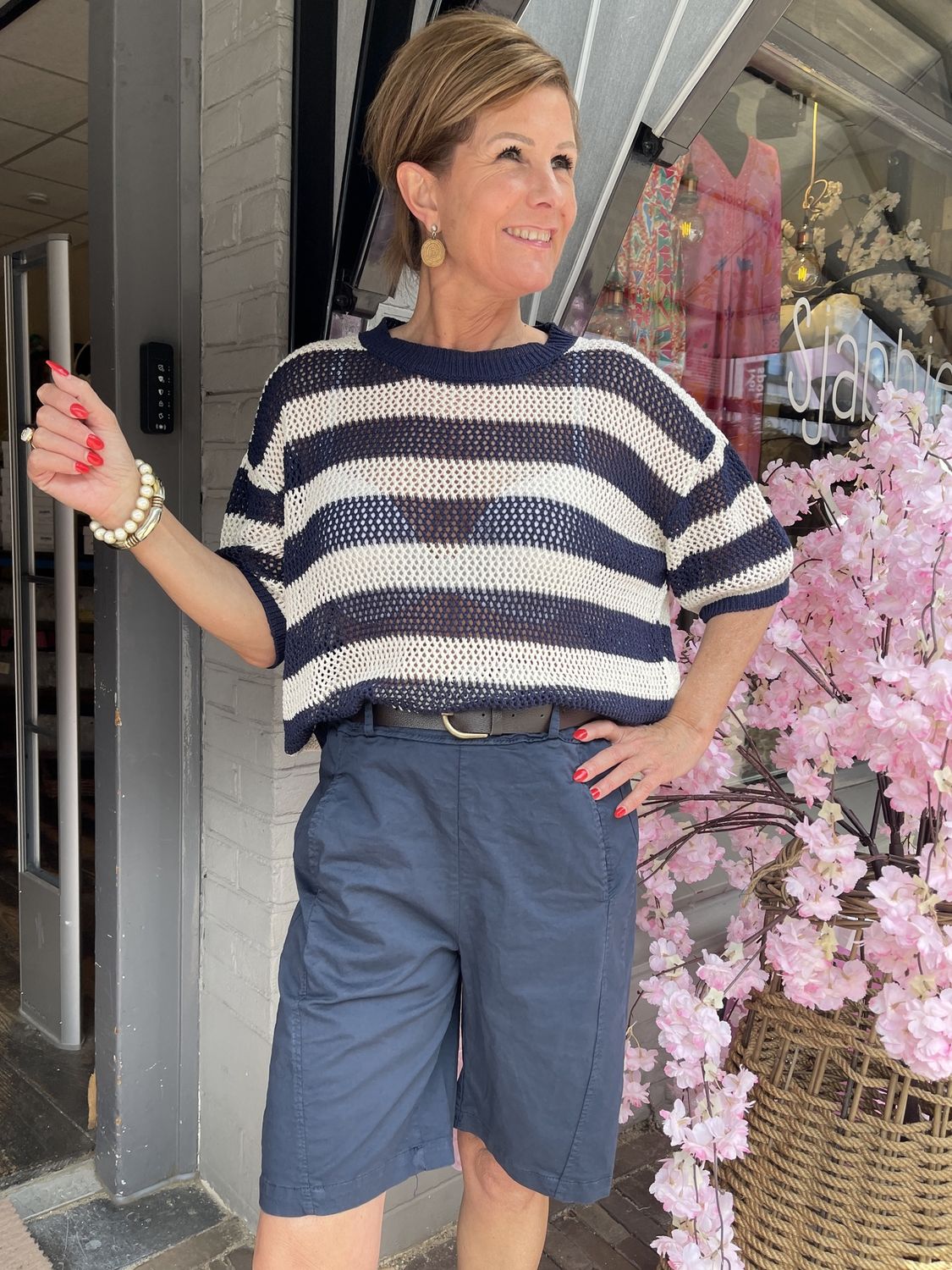Korte Broek met Riem - Donkerblauw