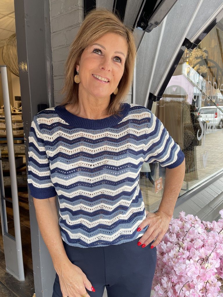 Stripe Top Djuna Dark Blue