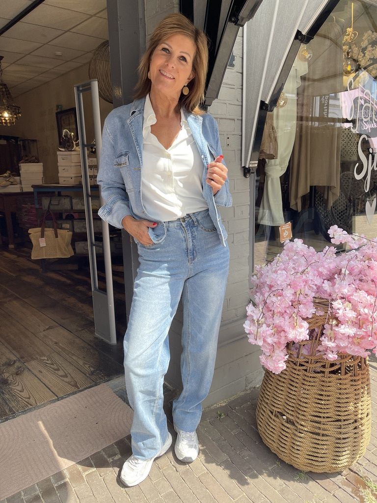Straight Jeans Delicia met Studs