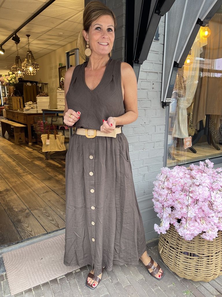 Viscose Rok met Riem - Choco