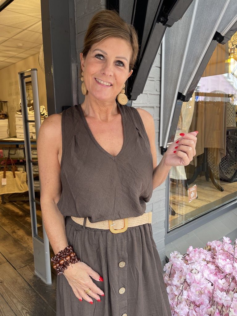 Top met Knoop in Rug - Choco