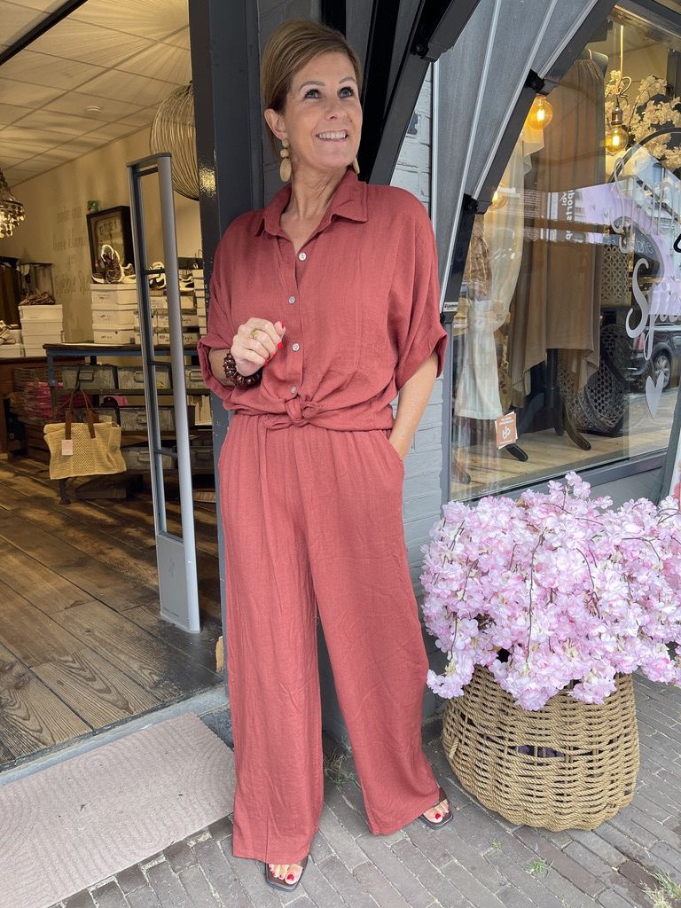 Broek Lilly Viscose - Brique