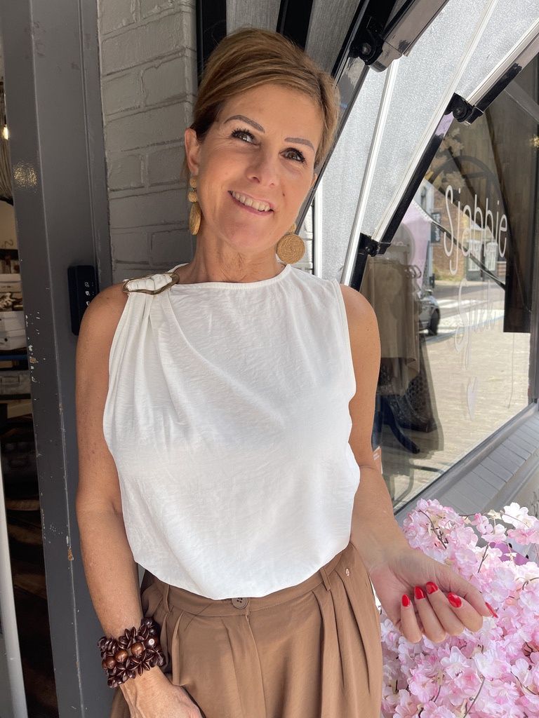 Top met Gouden Gesp - Offwhite