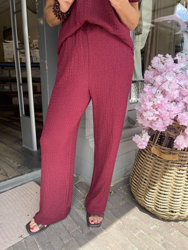 Broek van Wafelstof - Bordeaux