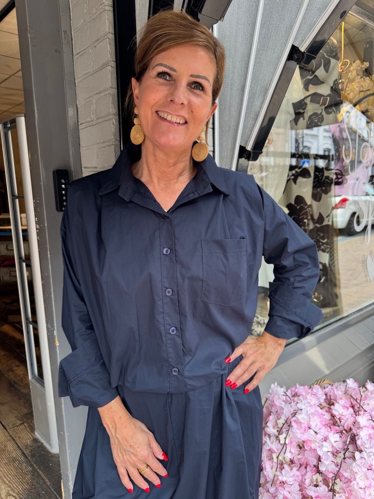 Ballon Blouse Mellie - Donkerblauw