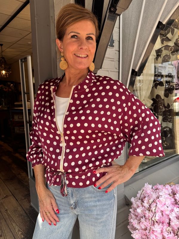 Polkadot Bomberjack  - Bordeaux