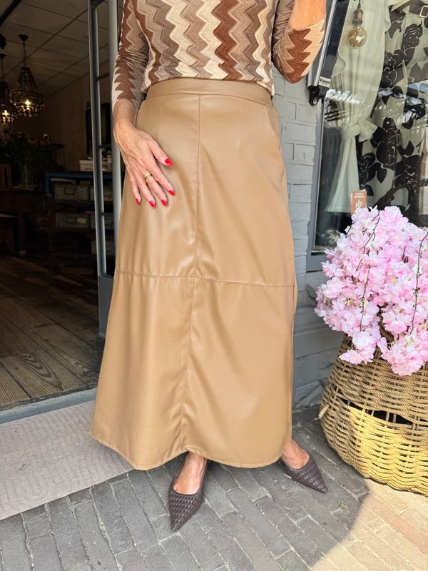 Leatherlook Rok Sofie - Camel
