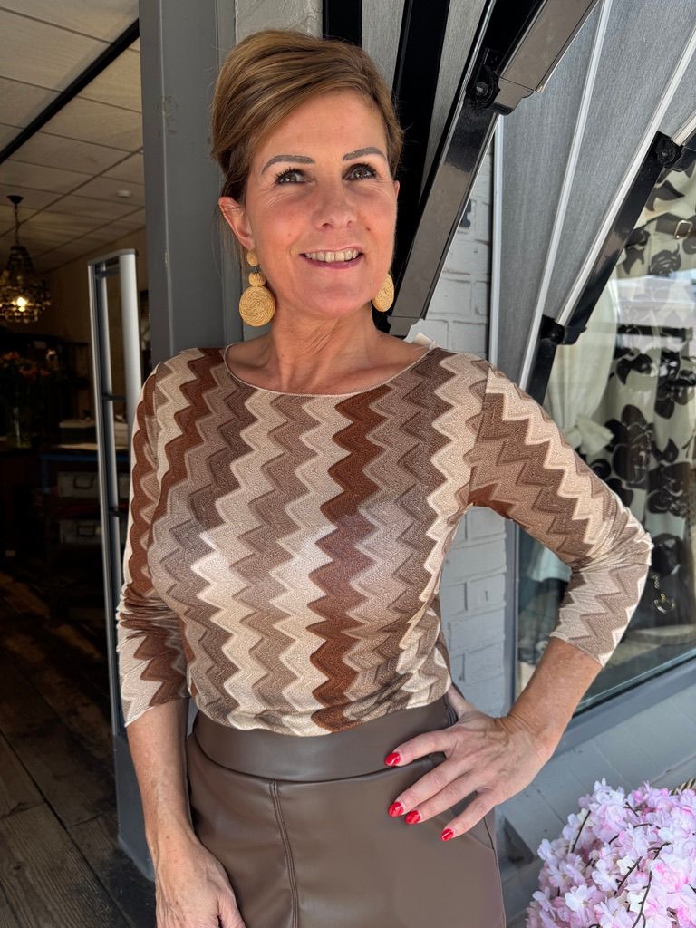 Cashmere Mix Bruin Print