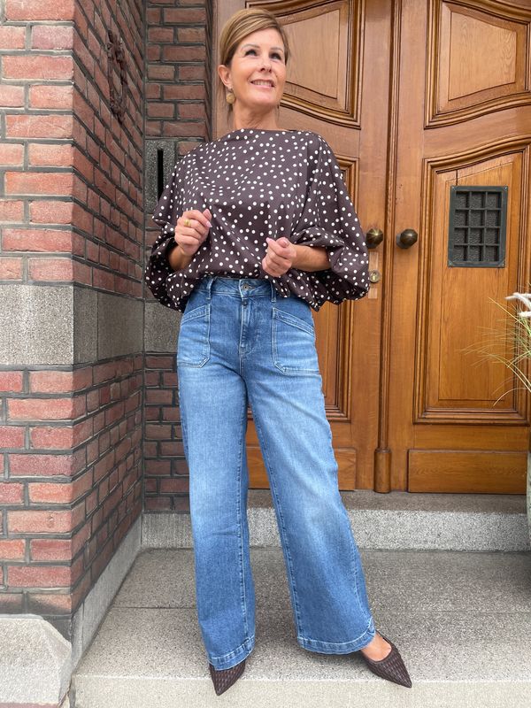 Wide Leg Jeans - Mira - Medium Blue