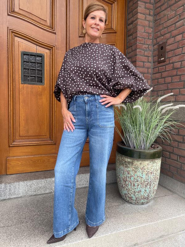 Wide Leg Jeans - Mira - Medium Blue