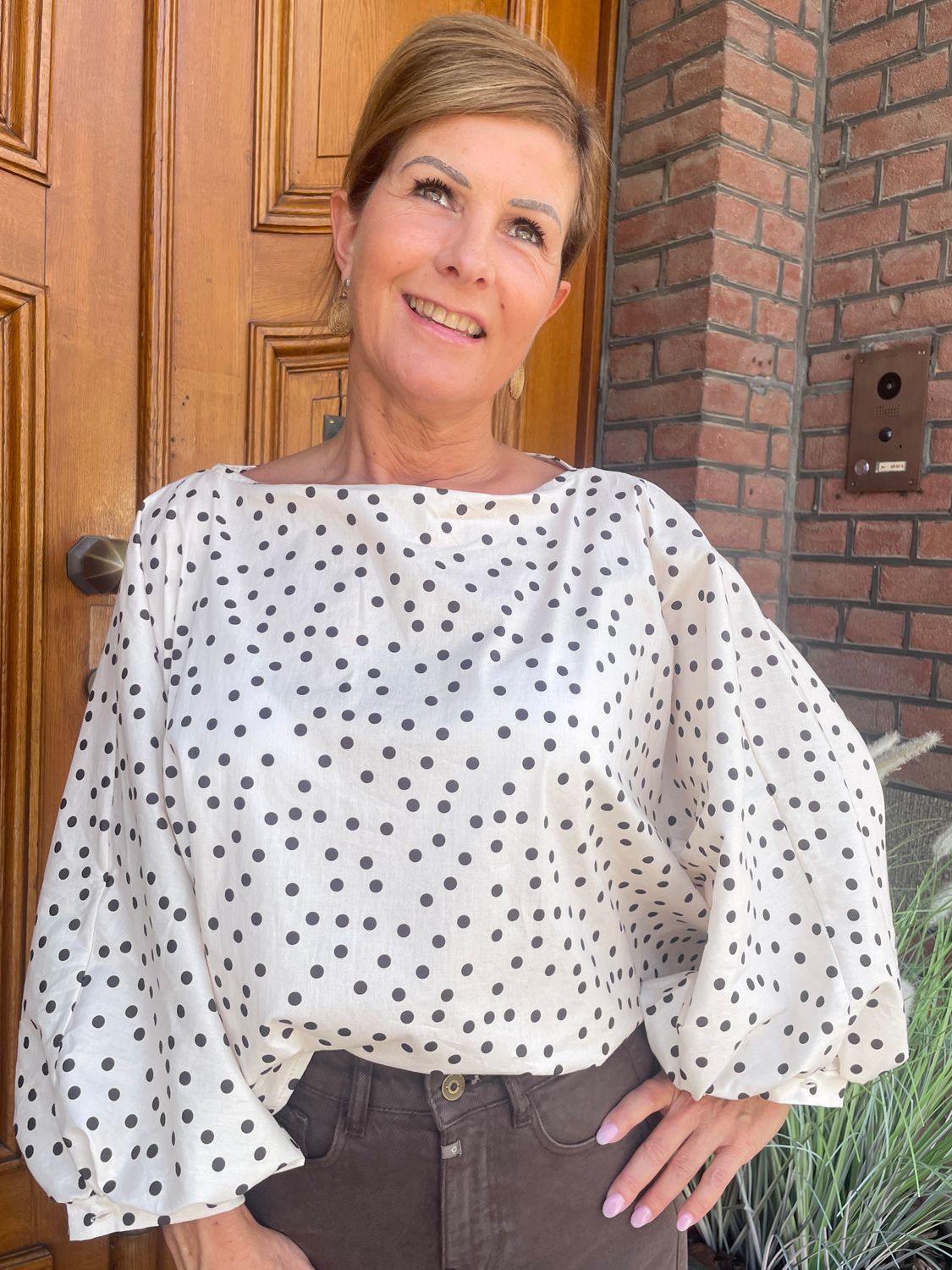 POLKADOT BLOUSE - Sophie - CREME