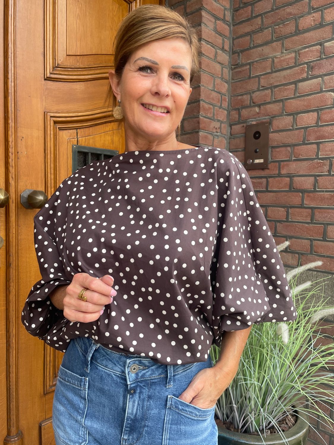 POLKADOT BLOUSE - Sophie - CHOCO
