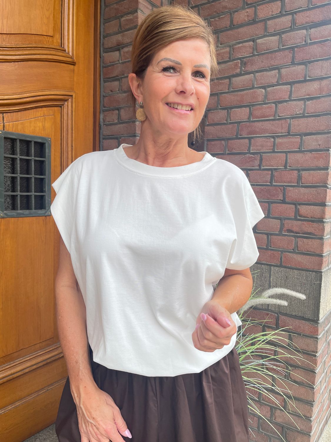 BALLON TOP - Wit - Melanie