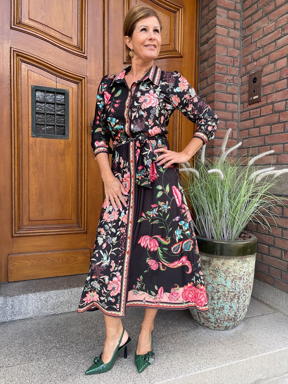 D603 P177 - Maxi Jurk met Bloemenprint