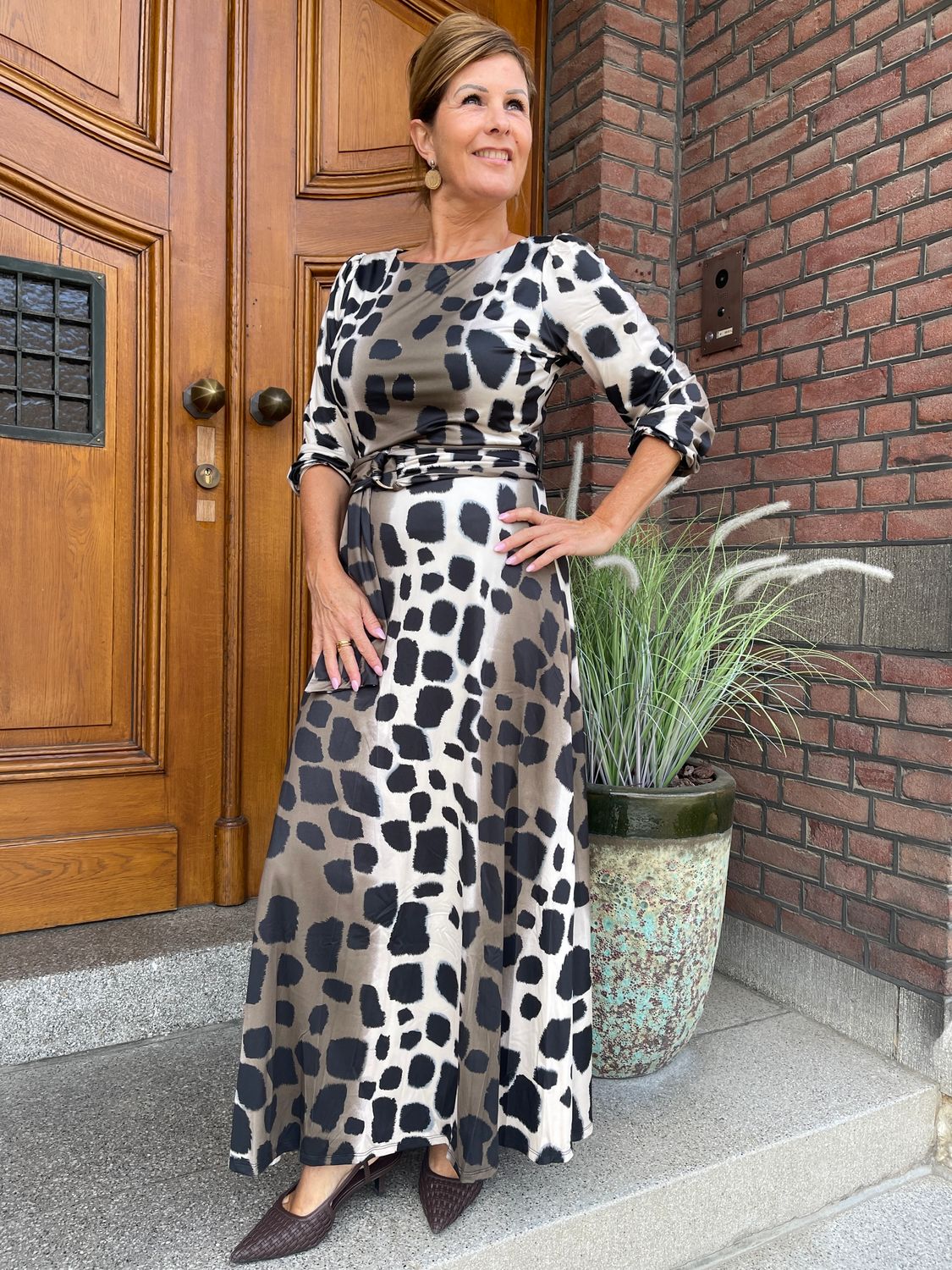 D118 P147 - Maxi Jurk met Dierenprint