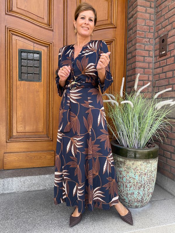 D309 P154 - Maxi Jurk met Botanische Print