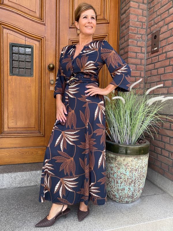 D309 P154 - Maxi Jurk met Botanische Print