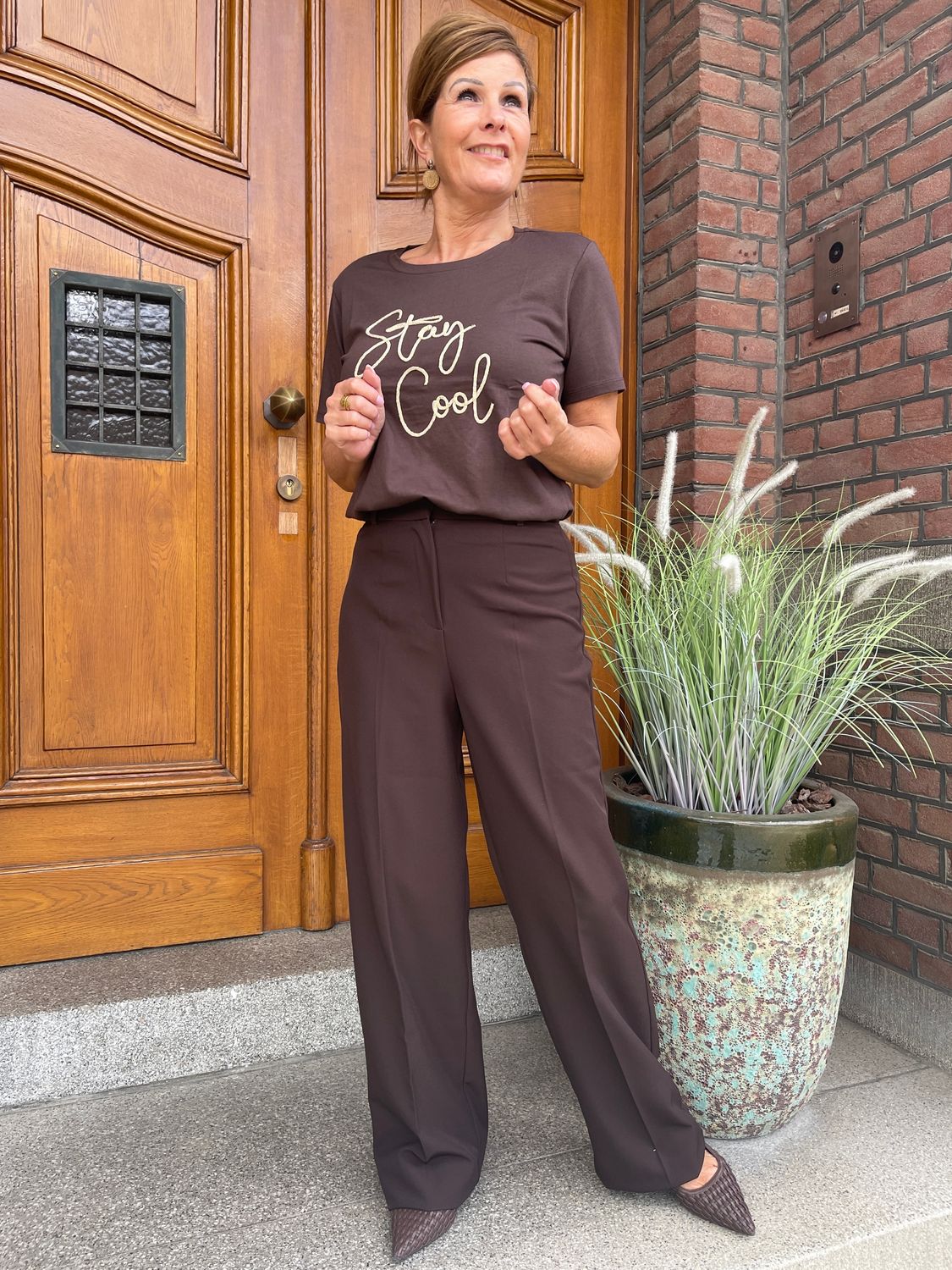 Pantalon POYA Chocolade Bruin