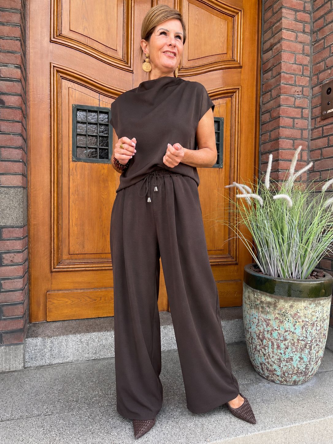 Pantalon Kaya - Chocolade Bruin
