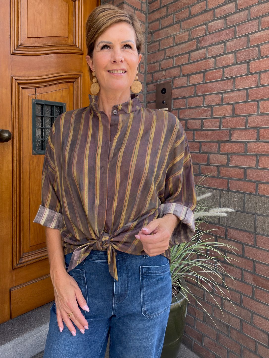 Blouse met Strepen - Choco