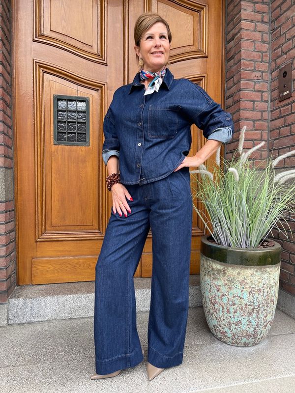 Wide Leg Jeans - Giselle - Dark Blue