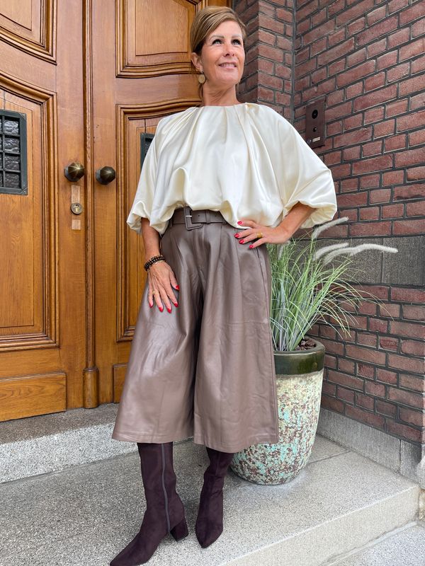 Leatherlook Culotte Bruin - met Riem
