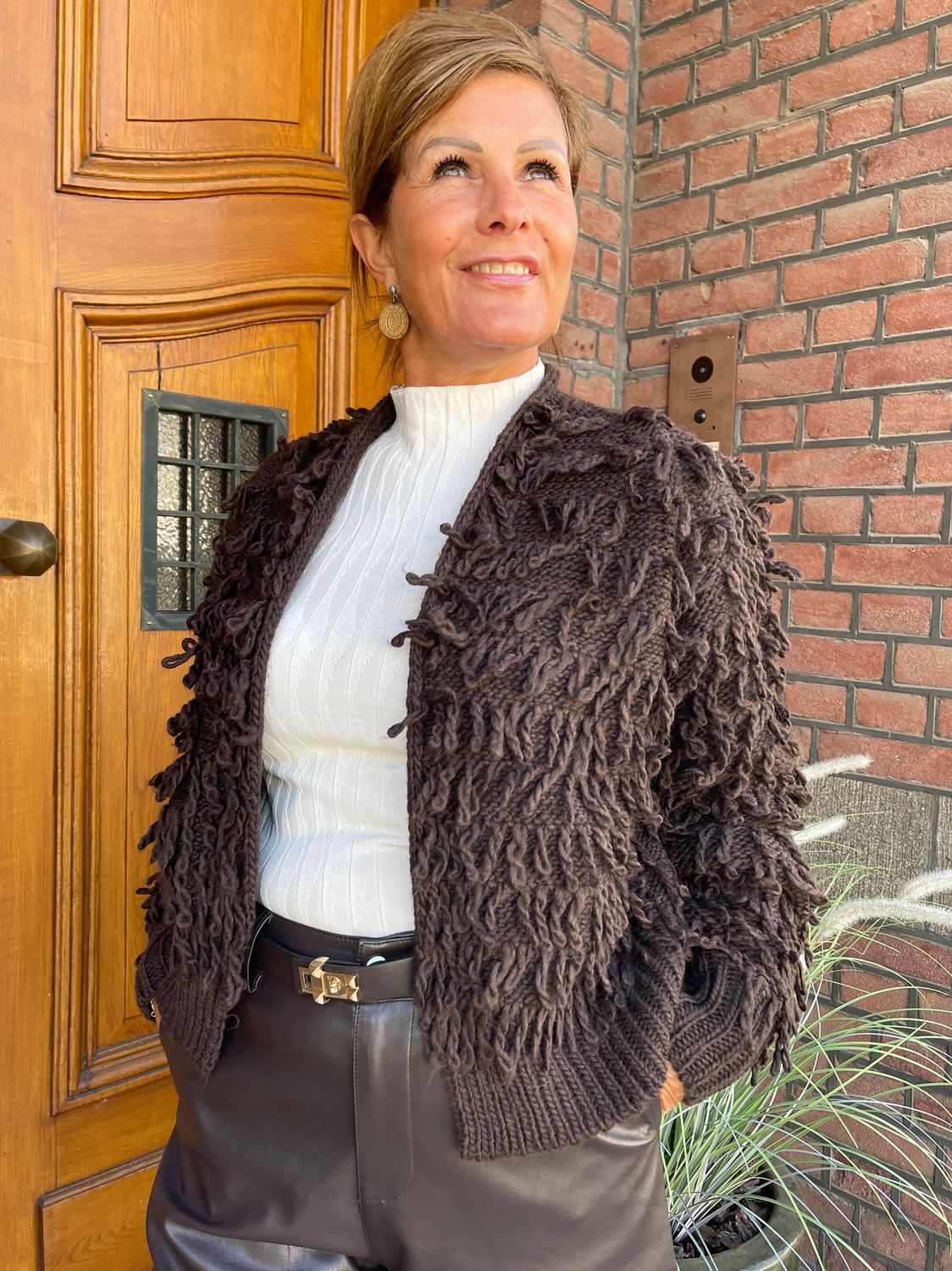Vest met Franjes - Chocolade Bruin