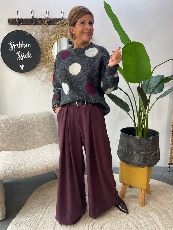 Bolletjes Sweater Grijs