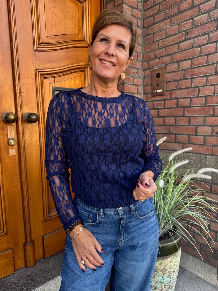 Kanten Top - 7258 - Donkerblauw