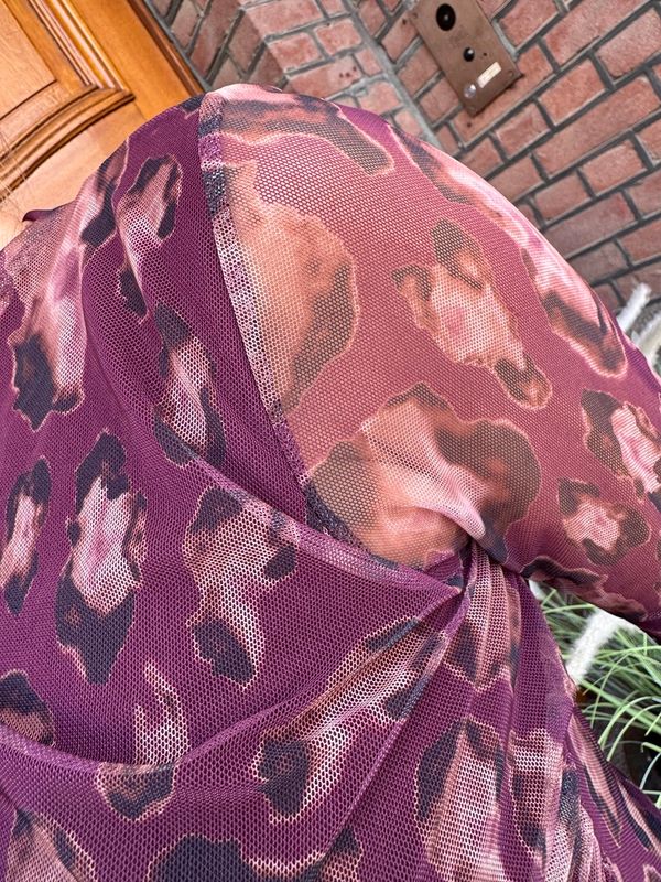 Mesh Top met Print - Bordeaux